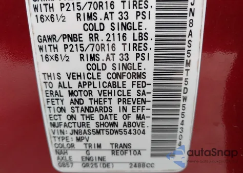2013 Nissan Rogue S z USA, uszkodzony, nr VIN JN8AS5MT5DW554304
